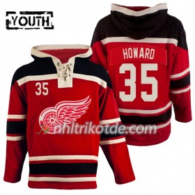 Detroit Red Wings Jimmy Howard 35 Rot Sawyer Hooded Sweatshirt - Kinder